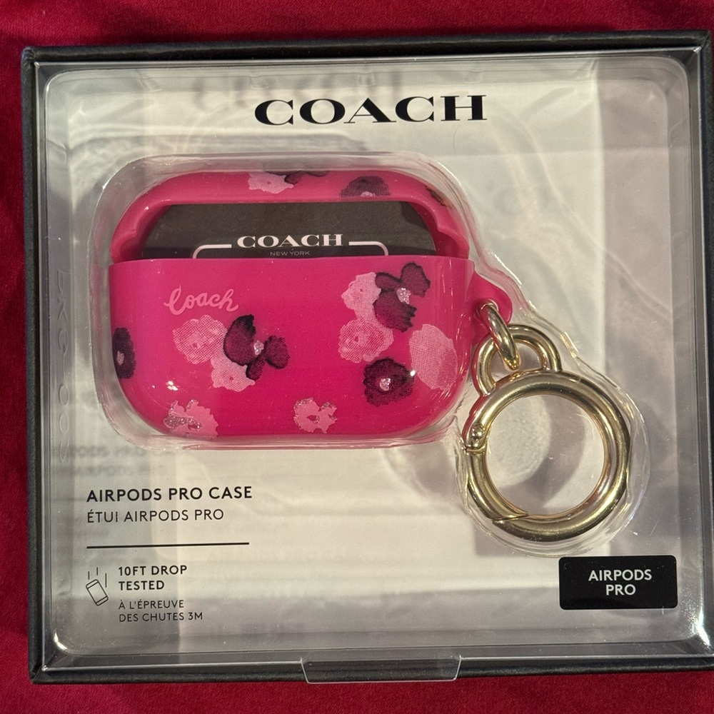 NEW IN BOX! Coach Floral Pink AirPods Pro Case